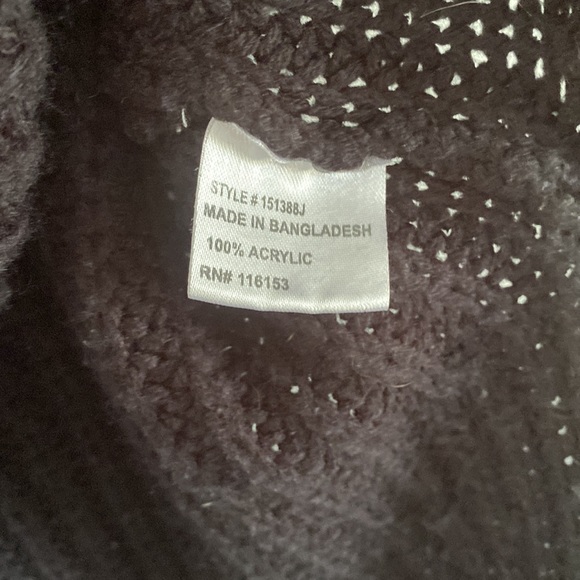 POOF black chunky knit turtle neck sleeveless sweater tier hem M - Picture 3 of 4